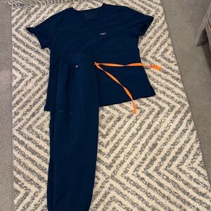 Women’s Figs Navy Blue Scrub Set Sz Small